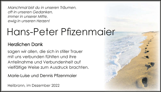 Traueranzeige von Hans-Peter Pfizenmaier von GESAMT