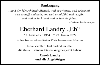 Traueranzeige von Eberhard Landry von GESAMT