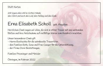 Traueranzeige von Erna Elisabeth Scholl von GESAMT