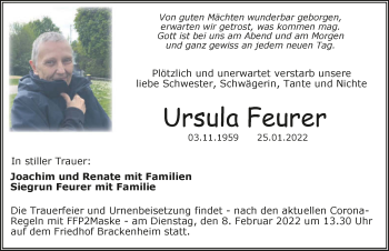 Traueranzeige von Ursula Feurer von GESAMT