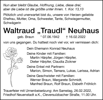 Traueranzeige von Waltraud 