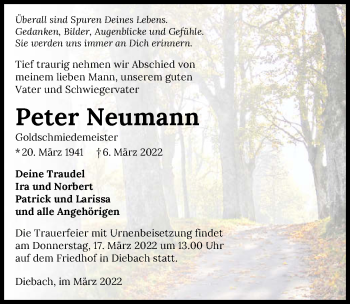 Traueranzeige von Peter Neumann von GESAMT