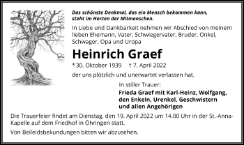 Traueranzeige von Heinrich Graef von GESAMT