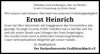 Traueranzeige von Ernst Heinrich von GESAMT