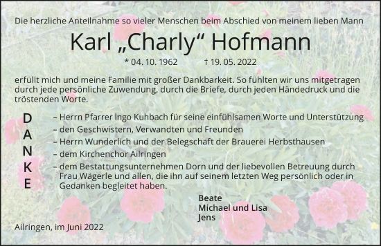 Traueranzeige von Karl Hofmann von GESAMT