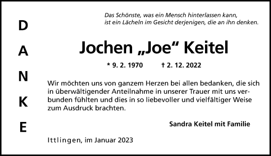 Traueranzeige von Jochen Keitel von GESAMT