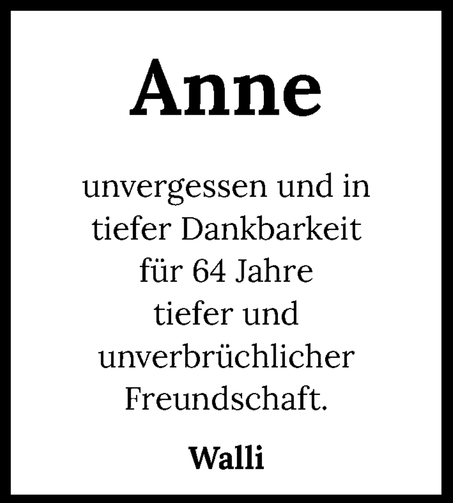  Traueranzeige für Anne Bührer vom 09.12.2023 aus GESAMT