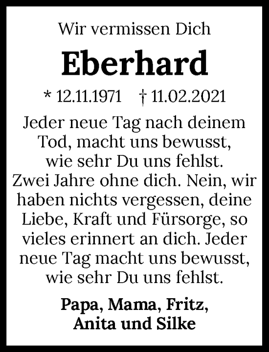 Traueranzeige von Eberhard Messer von GESAMT