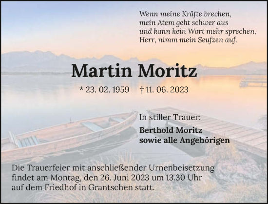 Traueranzeige von Martin Moritz von GESAMT