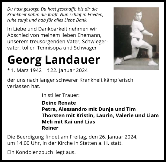 Traueranzeige von Georg Landauer von GESAMT