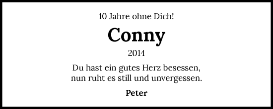 Traueranzeige von Conny  von GESAMT