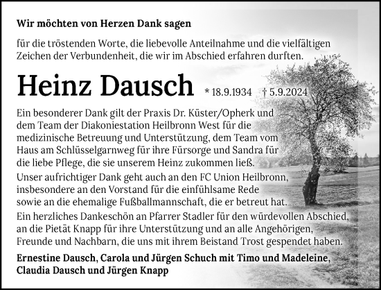 Traueranzeige von Heinz Dausch von GESAMT