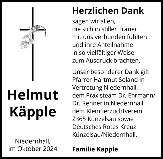 Traueranzeige von Helmut Käpple von GESAMT