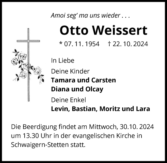 Traueranzeige von Otto Weissert von GESAMT