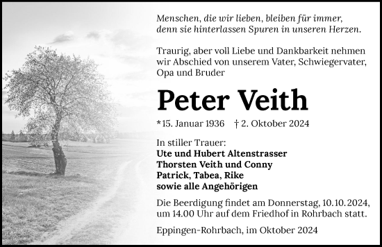 Traueranzeige von Peter Veith von GESAMT