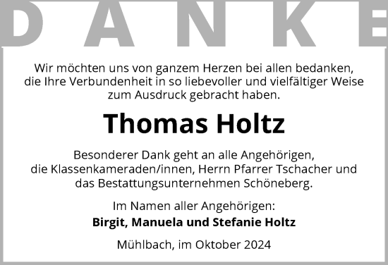 Traueranzeige von Thomas Holtz von GESAMT