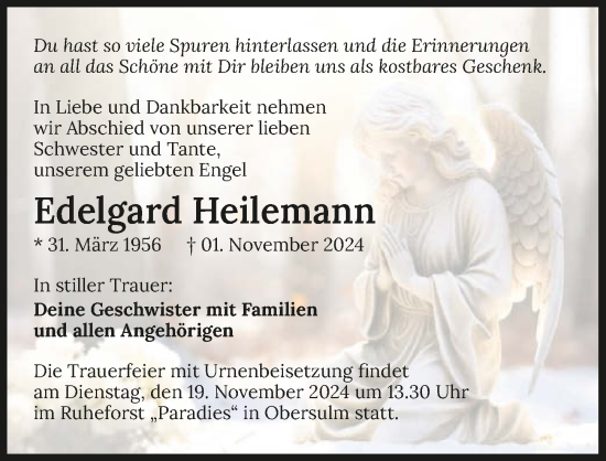 Traueranzeige von Edelgard Heilemann von GESAMT