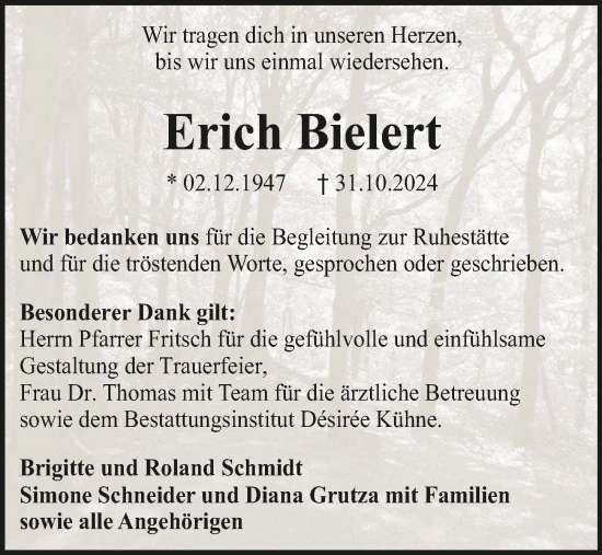 Traueranzeige von Erich Bielert von GESAMT