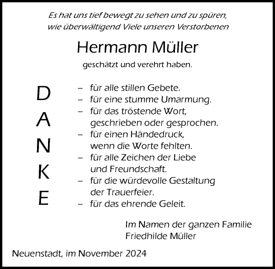 Traueranzeige von Hermann Müller von GESAMT