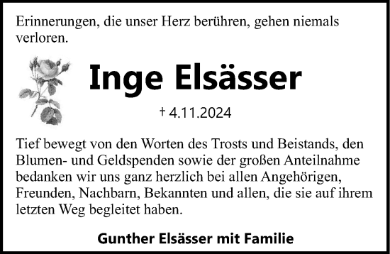 Traueranzeige von Inge Elsässer von GESAMT