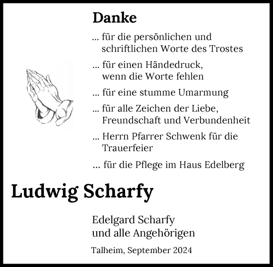 Traueranzeige von Ludwig Scharfy von GESAMT