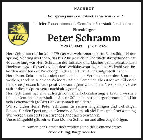 Traueranzeige von Peter Schramm von GESAMT