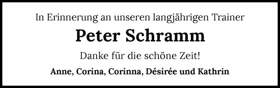 Traueranzeige von Peter Schramm von GESAMT