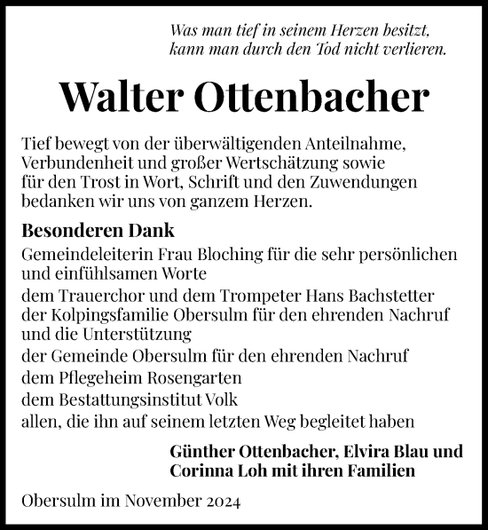 Traueranzeige von Walter Ottenbacher von GESAMT