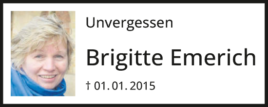 Traueranzeige von Brigitte Emerich von GESAMT