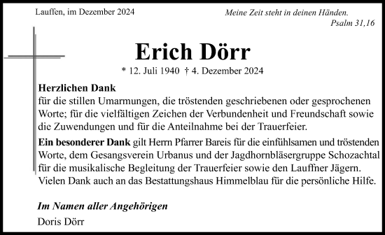 Traueranzeige von Erich Dürr von GESAMT