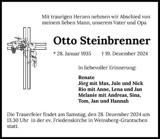 Traueranzeige von Otto Steinbrenner von GESAMT