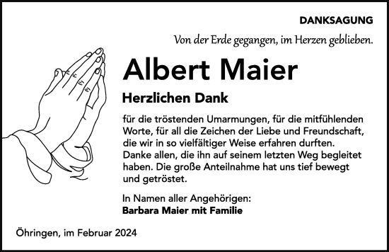 Traueranzeige von Albert Maier von GESAMT