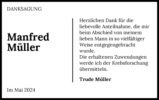 Traueranzeige von Trude Müller von GESAMT