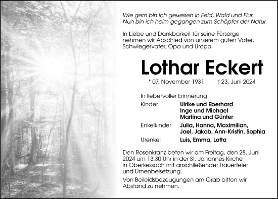 Traueranzeige von Lothar Eckert von GESAMT