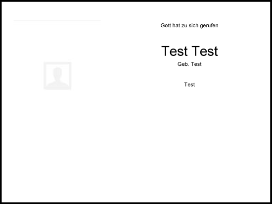 Traueranzeige von Test Test von Online Ausgabe