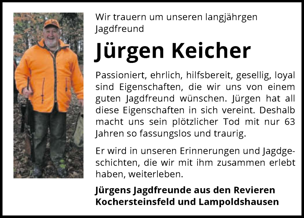  Traueranzeige für Jürgen Keicher vom 06.07.2024 aus GESAMT