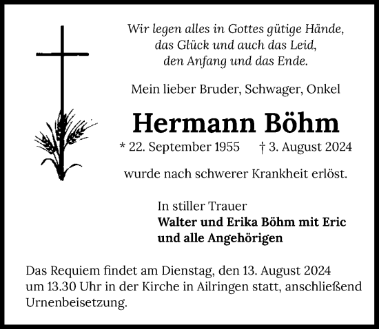 Traueranzeige von Hermann Böhm von GESAMT