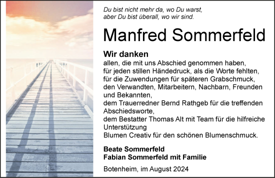 Traueranzeige von Manfred Sommerfeld von GESAMT