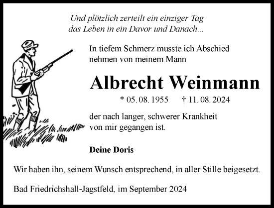 Traueranzeige von Albrecht Weinmann von GESAMT