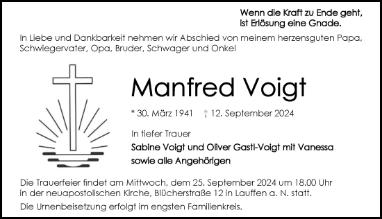 Traueranzeige von Manfred Voigt von GESAMT