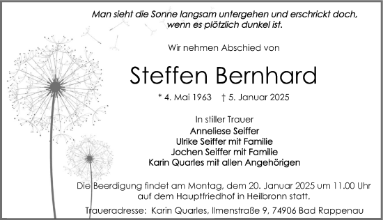 Traueranzeige von Steffen Bernhard von GESAMT